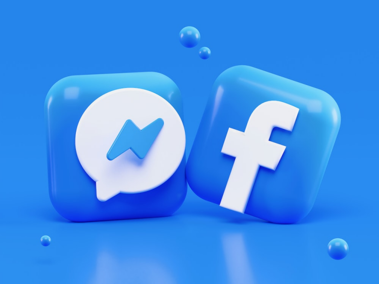 Blue social media icons